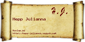 Hepp Julianna névjegykártya